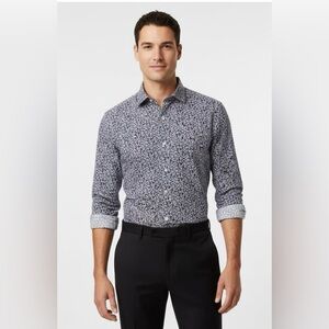 Express white daisy pattern long sleeved shirt, brand new, with tags, size Med